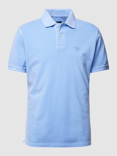 Barbour Poloshirt mit Label-Stitching Hellblau 1