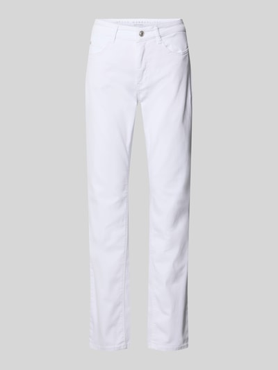 Produktfoto, Straight Leg Jeans im 5-Pocket-Design Modell 'Dream' von MAC, weiß, Baumwoll-Mix mit Stretch-Anteil, Gerader-Schnitt, Knopf-Reißverschluss, Bundweite 40 cm, Innenbeinlänge 80 cm, Damen