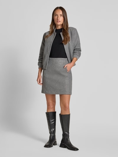 Vero Moda Regular fit collegejack met drukknopen, model 'FORTUNE' Middengrijs gemêleerd - 1