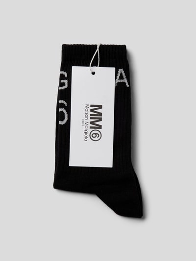 Maison Margiela Socken mit Label-Print Schwarz 4