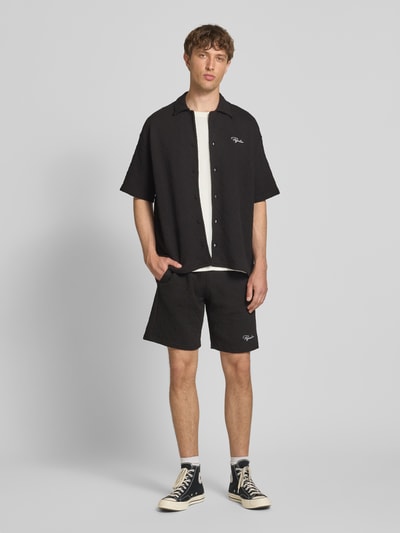 Pegador Relaxed Fit Freizeithemd mit Strukturmuster Modell 'Jovren' Black 1