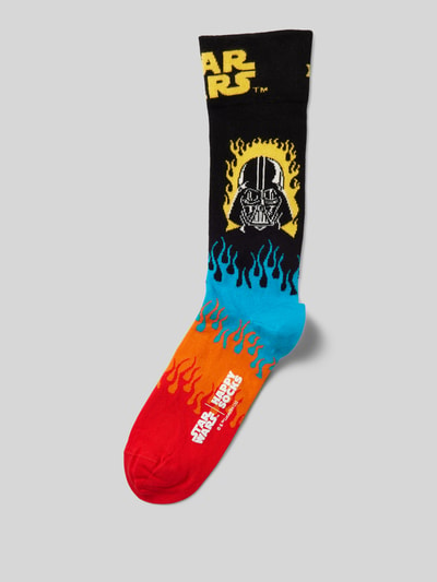 Happy Socks Sokken met labelstitching, model 'Star Wars' Zwart - 1