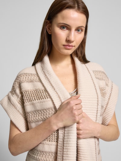 Marc Cain Cardigan aus Woll-Mix mit Zopfmuster Kitt 3