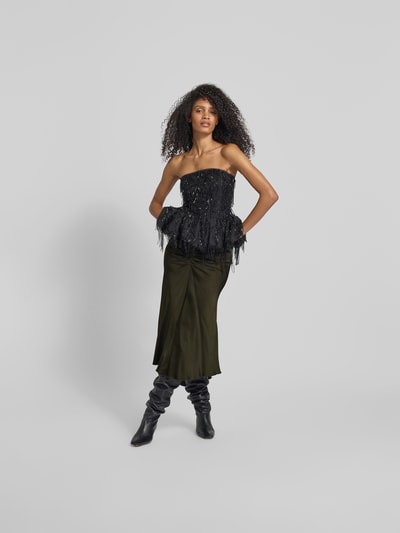 Victoria Beckham Midirock mit Viskose-Anteil Oliv 1
