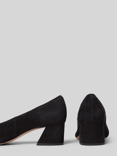 Productfoto, Pumps aus Leder mit Blockabsatz van Högl, zwart leer, spitse neus, blokhak, hoogte 5 cm, schachthoogte 7 cm, schachtwijdte 20 cm