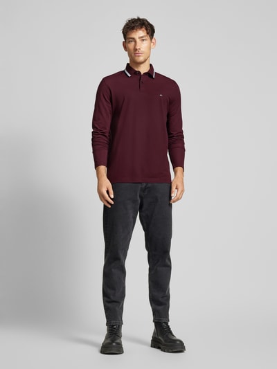 Christian Berg Men Gebreide pullover met polokraag Bordeaux - 1