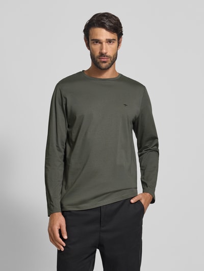 Fynch-Hatton Shirt met lange mouwen en logodetail Antraciet - 4