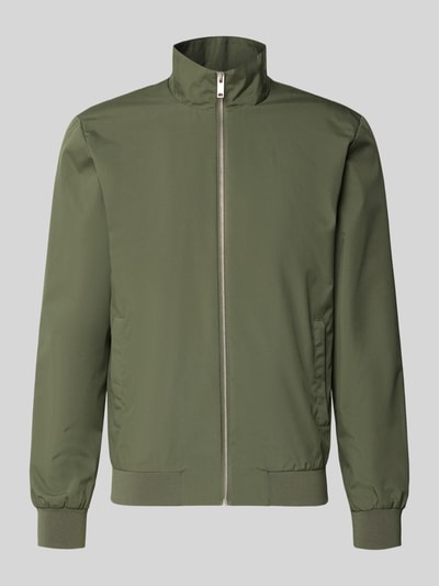 Produktfoto, olijfgroene Jacke mit Stehkragen und Eingrifftaschen Modell 'Joshu' van Casual Friday, regular fit, ritssluiting, gladde textuur