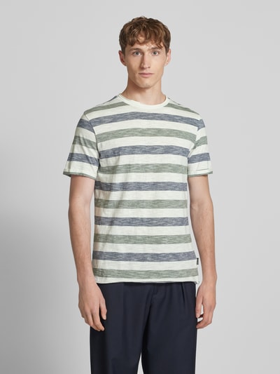 Blend T-Shirt mit geripptem Rundhalsausschnitt Modell 'JELANI' Marine 4