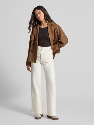 Marc O'Polo Regular fit shirt met lange mouwen van puur katoen Donkerbruin - 1