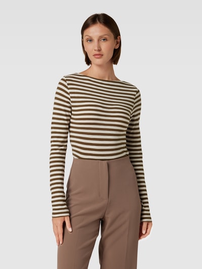 Marc O'Polo Longsleeve mit Streifenmuster Khaki 4