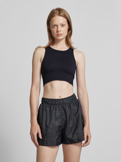 AIMN Crop Top in Ripp-Optik mit elastischem Bund Black 4