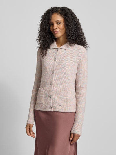 Christian Berg Woman Strickjacke mit Umlegekragen und aufgesetzten Taschen Apricot 4