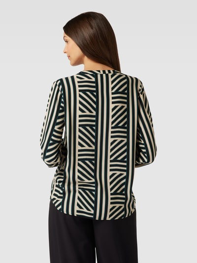 Kaffe Blouse van viscose met all-over motief, model 'kenny' Zwart - 5