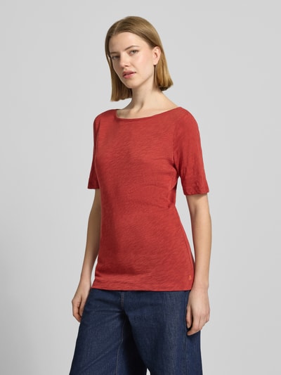 Marc O'Polo Regular Fit T-Shirt aus reiner Baumwolle Bordeaux 4