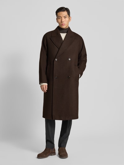 Selected Homme Relaxed Fit Mantel aus Woll-Mix Modell 'SIMON' Dunkelbraun 4