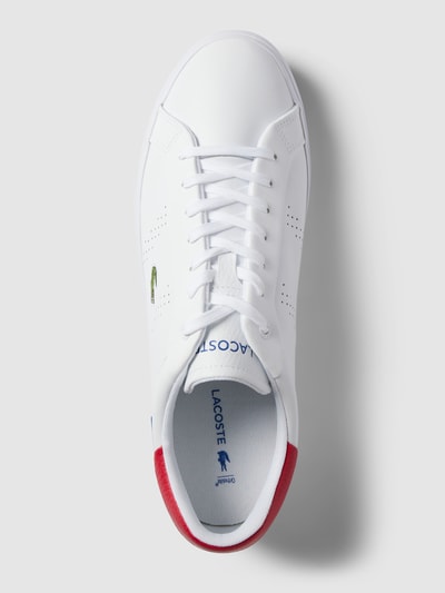 Lacoste Leren sneakers met logostitching, model 'POWERCOURT' Wit - 3