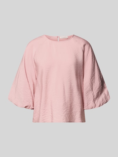 Produktfoto, Regular Fit Bluse aus Viskose-Mix mit 3/4-Arm von Christian Berg Woman in zartem Rosa, strukturierte Oberfläche, Rundhalsausschnitt