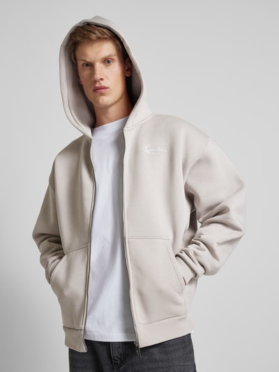 KARL KANI Sweatjacke mit Label-Stitching Mittelgrau 3