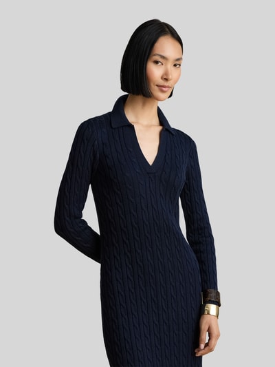 Lauren Ralph Lauren Slim Fit Strickkleid aus Baumwoll-Viskose-Mix Marine 1
