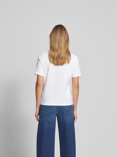 Filippa K T-Shirt mit geripptem Rundhalsausschnitt Weiss 5