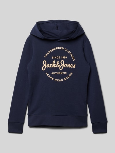 Jack & Jones Hoodie mit Label-Print Modell 'FOREST' Marine 1