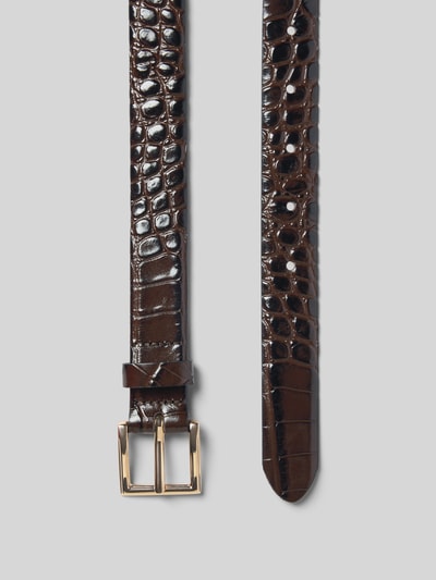 Produktfoto, Gürtel aus echtem Leder Modell 'Congo' von Weinmann, schmale Passform, Strukturmuster, 2 cm breit, goldene Dornschließe