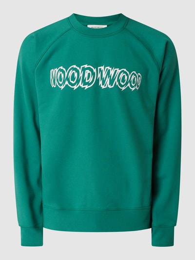 Wood Wood Bluza z nadrukiem z logo  Zielony 2