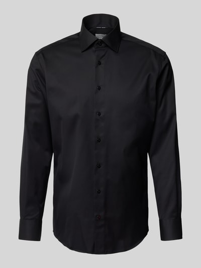 ETERNA Koszula biznesowa o kroju regular fit z Uni Solid Czarny 2