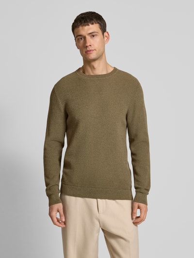 SELECTED HOMME Strickpullover mit Strukturmuster Modell 'ROSS' Oliv Melange 4