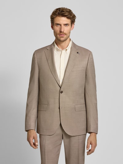 bugatti regular fit colbert van scheerwolmix Camel - 4