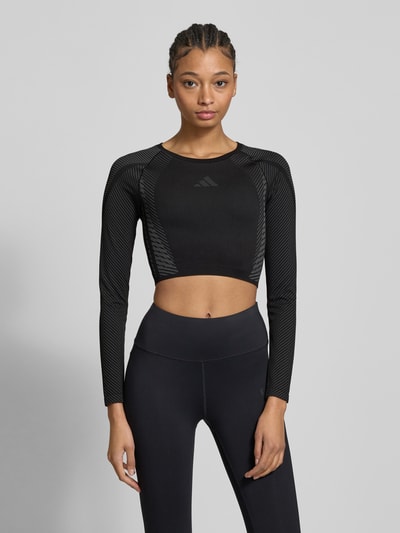 adidas Sportswear Kort shirt met lange mouwen en labelprint Zwart - 4