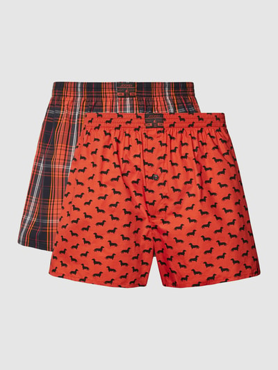 Jockey Boxershort met streepmotief in een set van 2 stuks Rood - 1