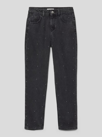 Mango Jeans mit Strasssteinbesatz Modell 'Regina' Black 1