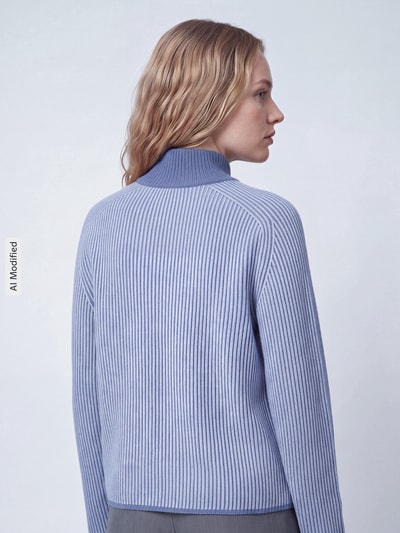 Tom Tailor Pullover mit Mock Neck Kragen Hellblau 5