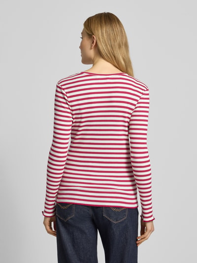 Selected Slim Fit Langarmshirt aus Bio-Baumwoll-Mix Modell 'ANNA' Kirsche 5