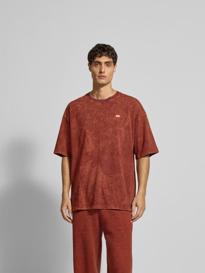 Diesel T-Shirt mit Label-Print Rostrot 4