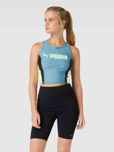 PUMA PERFORMANCE Top krótki w stylu Colour Blocking Miętowy 4