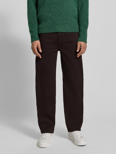 Lacoste Straight leg jeans van puur katoen Chocoladebruin - 4