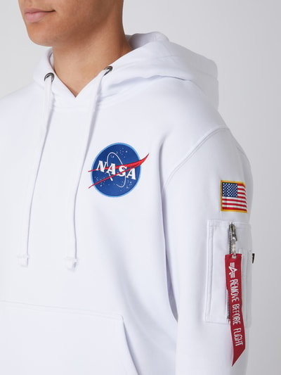 Alpha Industries Hoodie met NASA-borduursel  Wit - 3