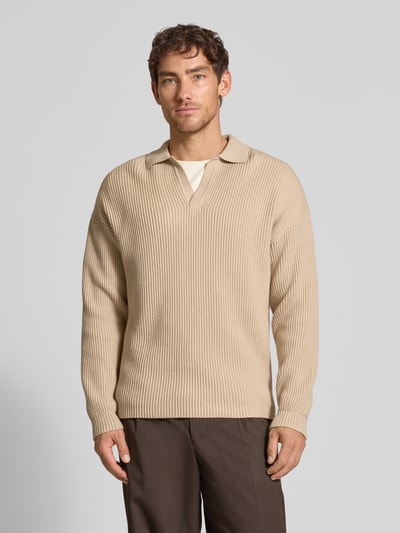 Drykorn Strickpullover mit Polokragen Beige 4