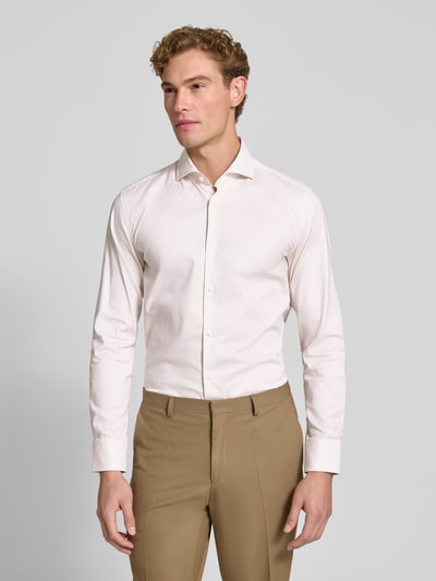 BOSS Slim fit zakelijk overhemd van katoenmix model 'H-HANK-SP' Zand - 4