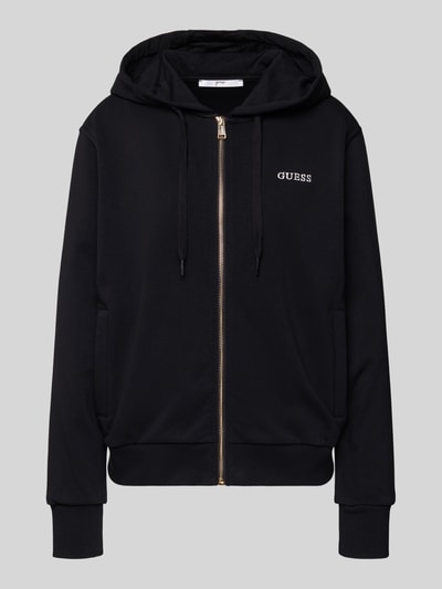 Guess Sweatjack met labelstitching, model 'SOFIA' Zwart - 2