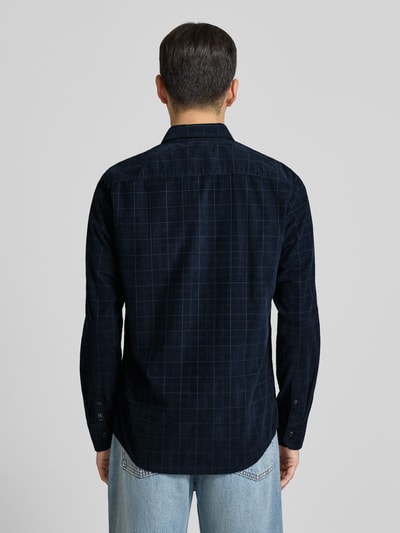 Lerros Regular fit vrijetijdsoverhemd van corduroy met kentkraag Marineblauw - 5