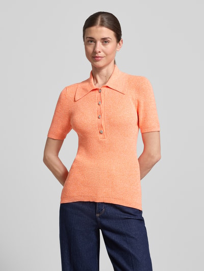Essentiel Antwerp Slim Fit Poloshirt aus Baumwoll-Mix Modell 'JABRIC' Orange Melange 4