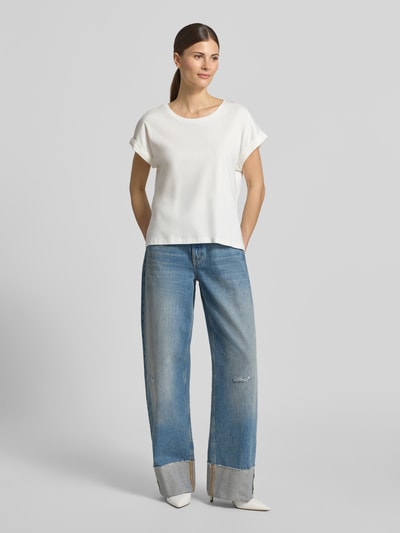 monari T-Shirt mit fixiertem Ärmelaufschlag Ecru 1