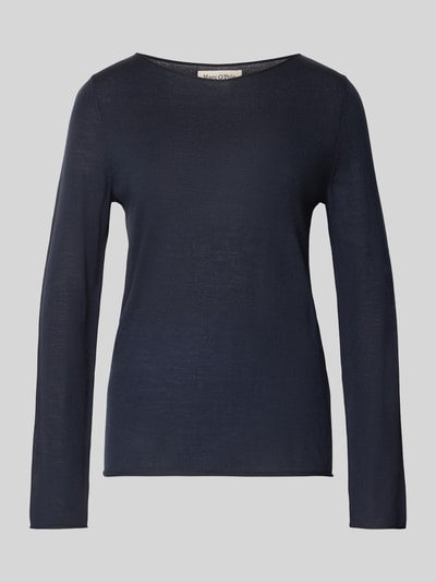 Produktfoto, Regular Fit Pullover aus reiner Schurwolle von Marc O'Polo, dunkelblau, glatte Oberfläche, schlichte Form, Damen Pullover von Marc O'Polo
