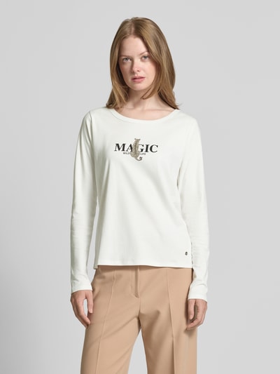 monari Longsleeve mit Label-Print Offwhite 4