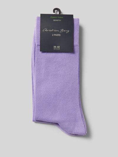 Christian Berg Men Socken mit Label-Detail Lavender 3