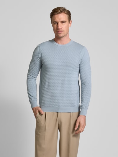 Antony Morato Strickpullover mit gerippten Abschlüssen Hellblau 4